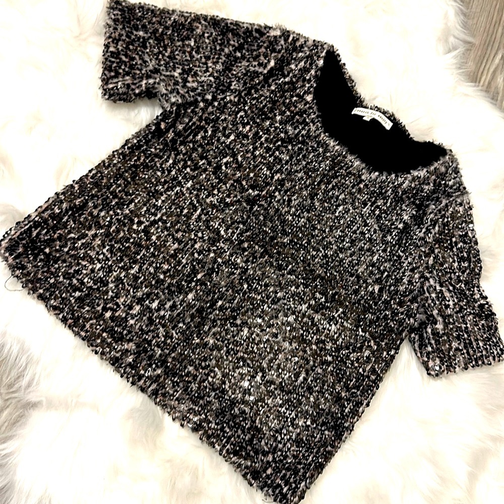 SEQUINED SEARCH FOR SANITY Crop Top